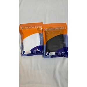 NanoSocks Compression Socks Size 2 Black White 2 Pair Bundle 3D Nano-Weave Tech